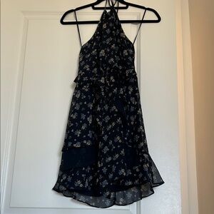 Lush Navy Floral High Low Dress